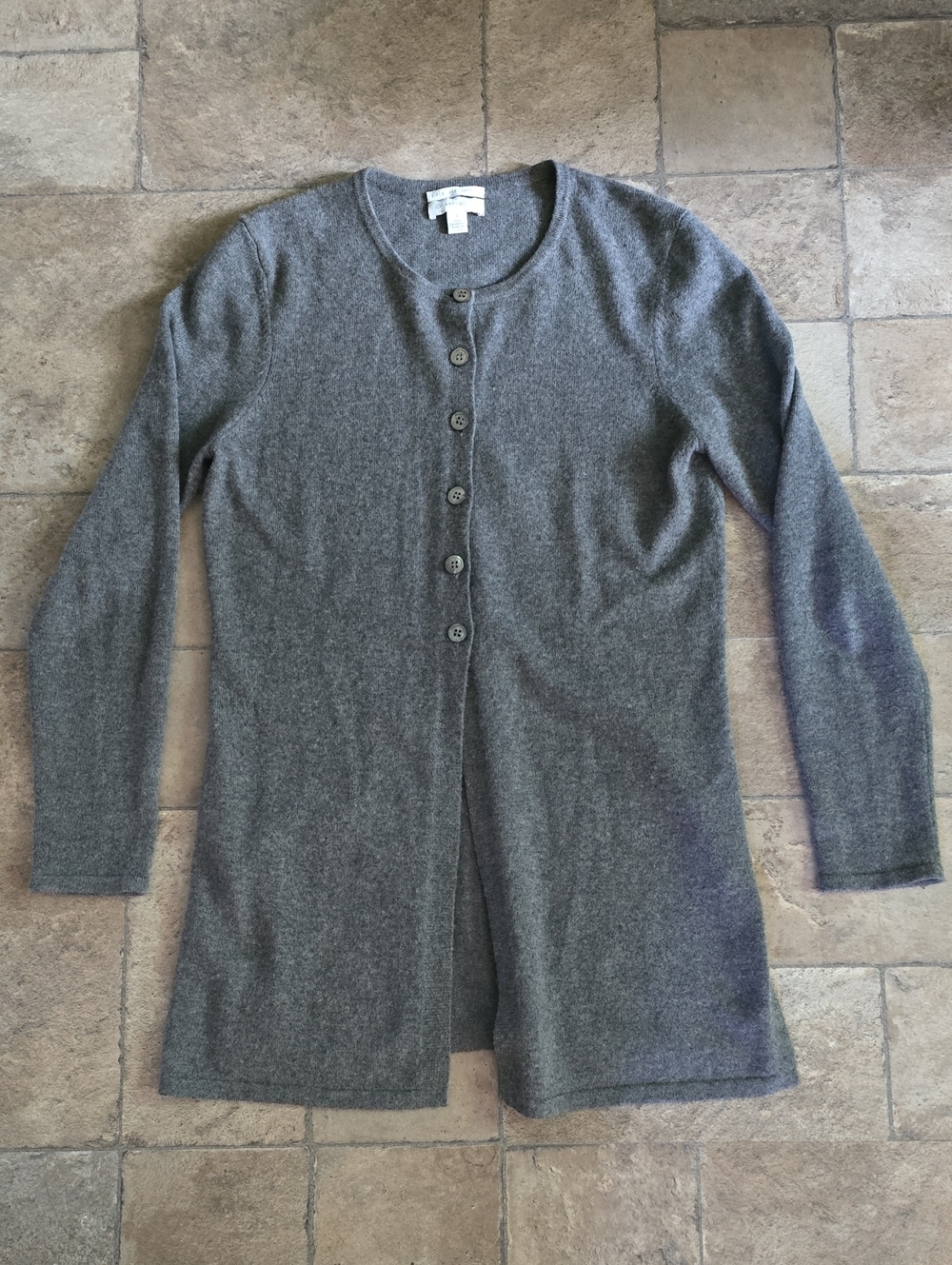 Charter Club Gray Longline Button-Front Cardigan